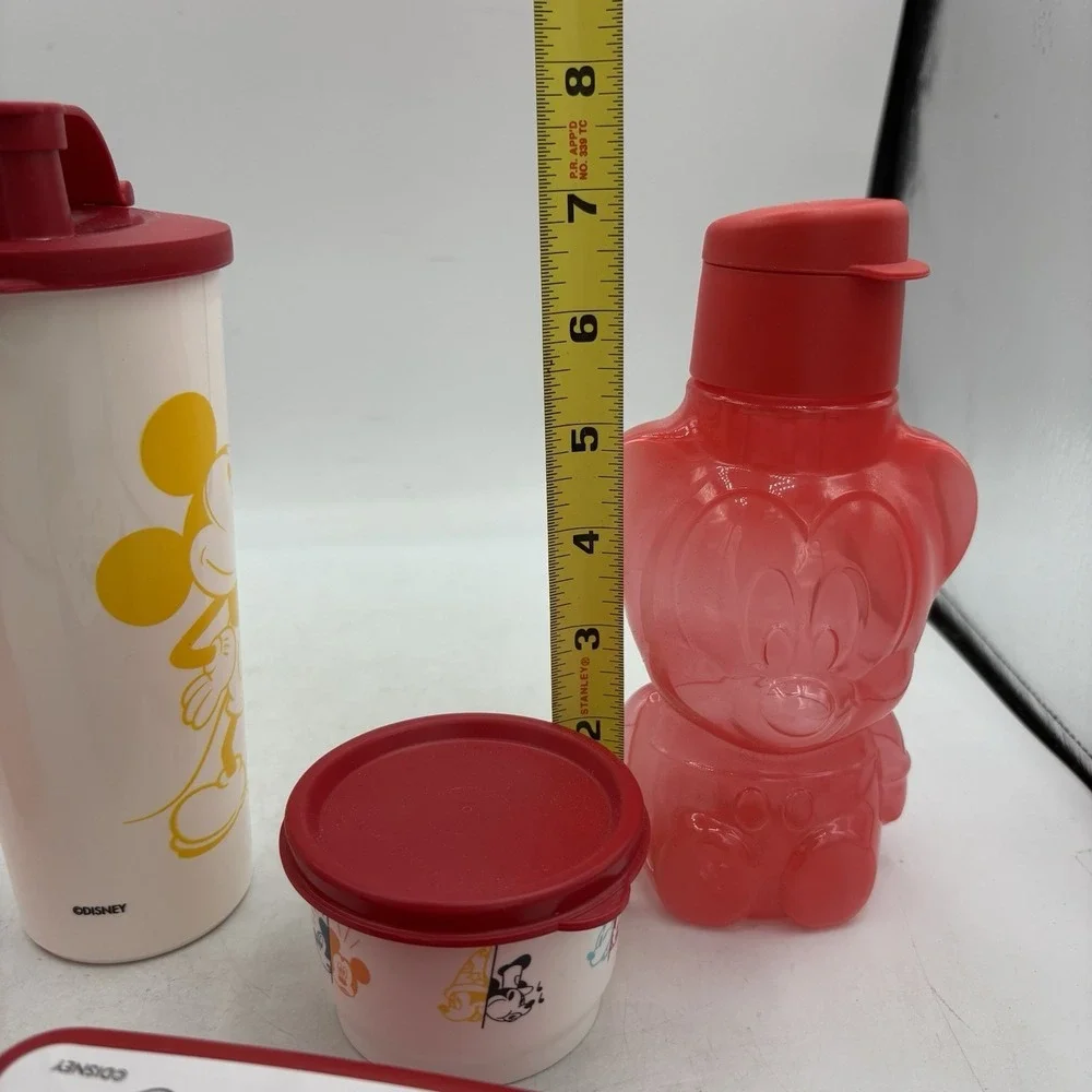 Tupperware Disney Mickey Ears Through The Years Lunch Set & 2 Mini Eco Water Bot